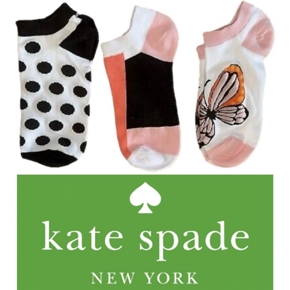 Kate Spade 3‎ Pair No Show Socks 
No Show Pink
Shoe Size 4-10